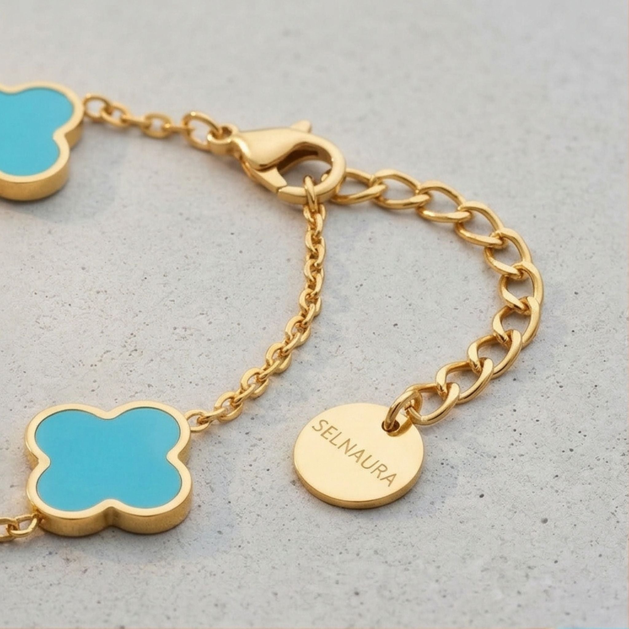 Clover Armband Blau – wasserfest, hypoallergen, hautfreundlich und langlebig, hochwertiger Modeschmuck.