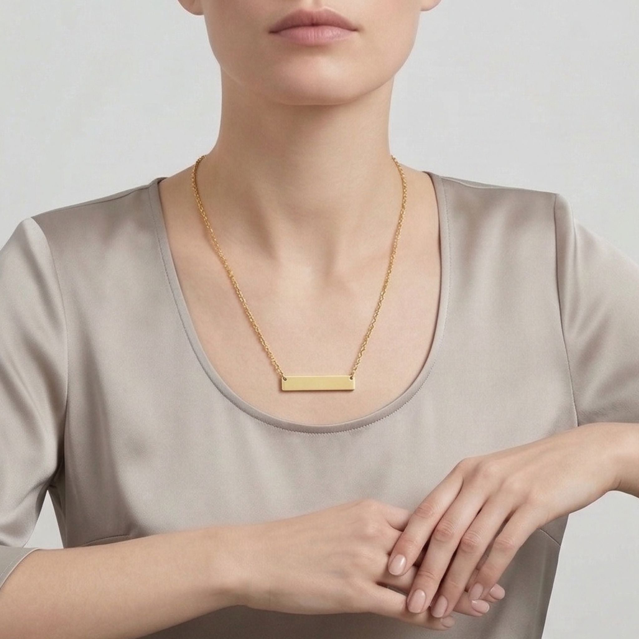 Personalisierbare Memory Kette in Gold - wasserfest, hypoallergen, hautfreundlich und langlebig, hochwertiger Modeschmuck.