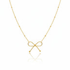 Schleifen Halskette in Gold mit filigranem Design, wasserfest, hautfreundlicher Modeschmuck für Damen