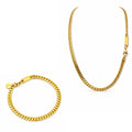 Urban Chain Schmuck Set mit Kette und Armband in gold, klar dargestellt auf reinweißem Hintergrund.
