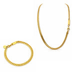 Urban Chain Schmuck Set mit Kette und Armband in gold, klar dargestellt auf reinweißem Hintergrund.