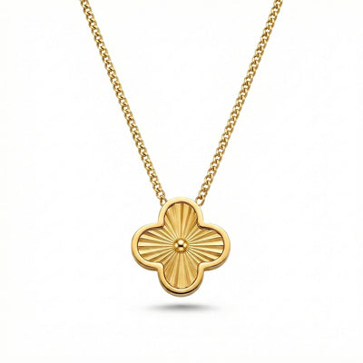 Golden Bloom Clover Kette