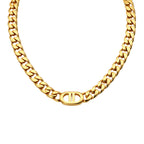 Golden Pulse Halskette – 18K vergoldete Panzerkette mit markantem  DD Mittelteil, eleganter Schmuck und waserfest