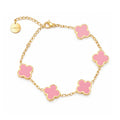 Rosé Aura Clover Armband – elegantes Kleeblatt Armband in Gold-Rosé von Selnaura