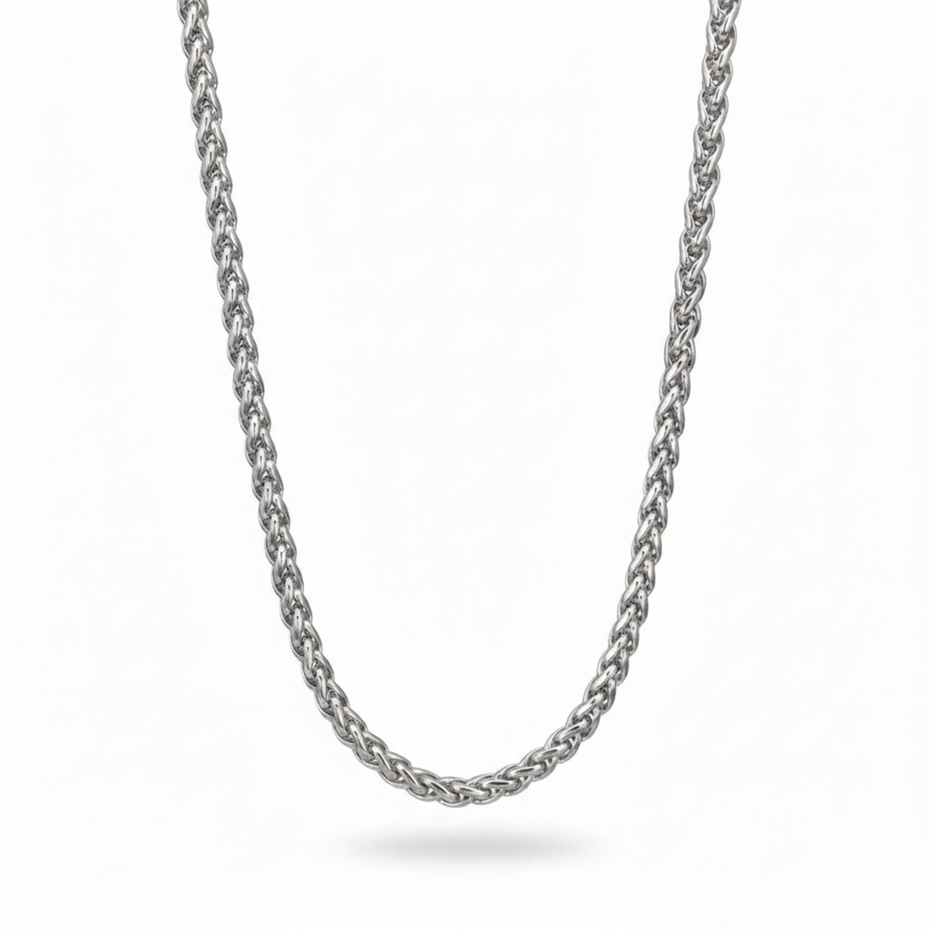 Silberne Kettenhalskette mit markantem Gliederdesign, maskuliner Stil, wasserfester Herrenschmuck