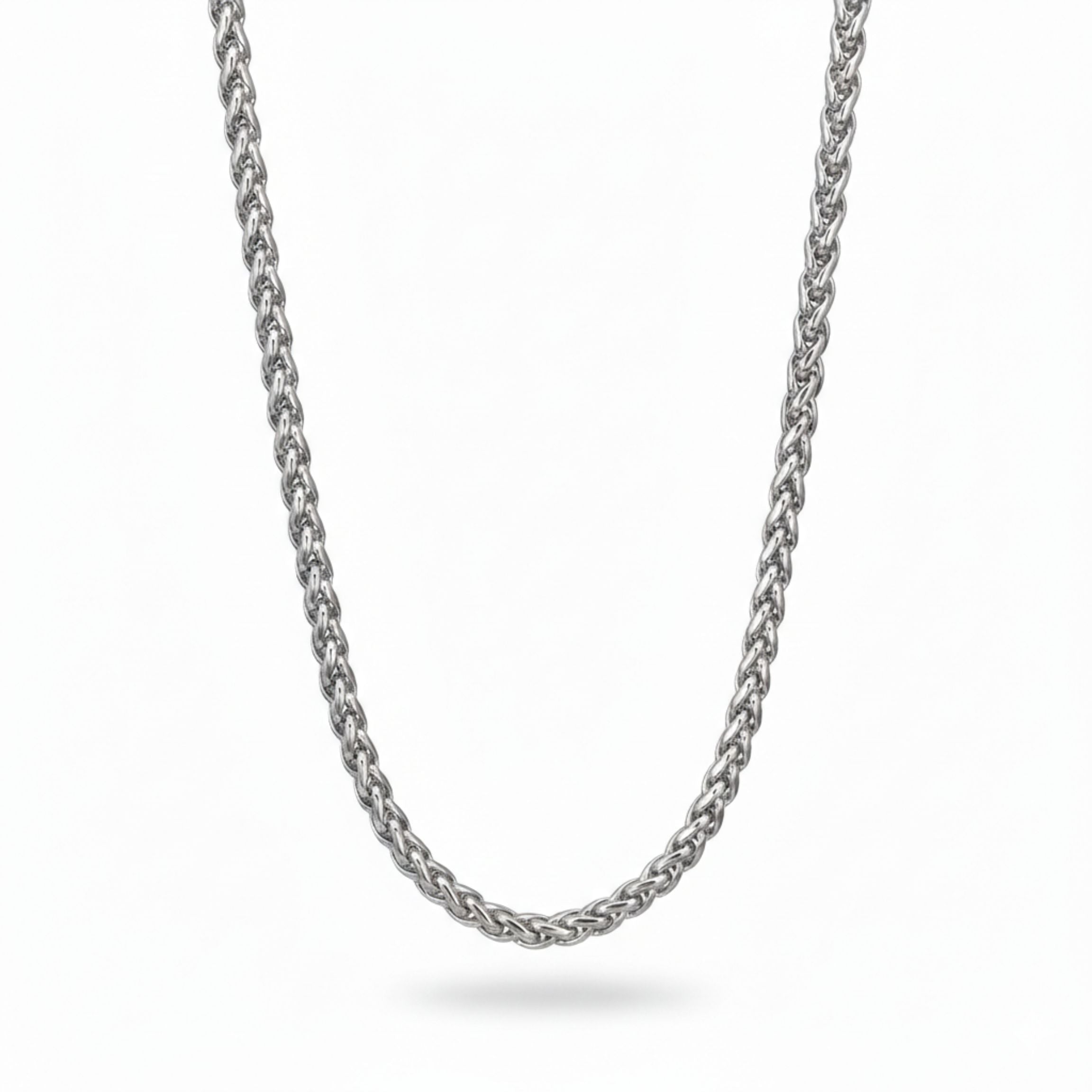 Silberne Kettenhalskette mit markantem Gliederdesign, maskuliner Stil, wasserfester Herrenschmuck