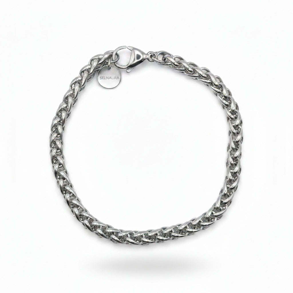 Silbernes Kettenarmband mit markantem Gliederdesign, zeitloser Stil, Schmuck für Herren