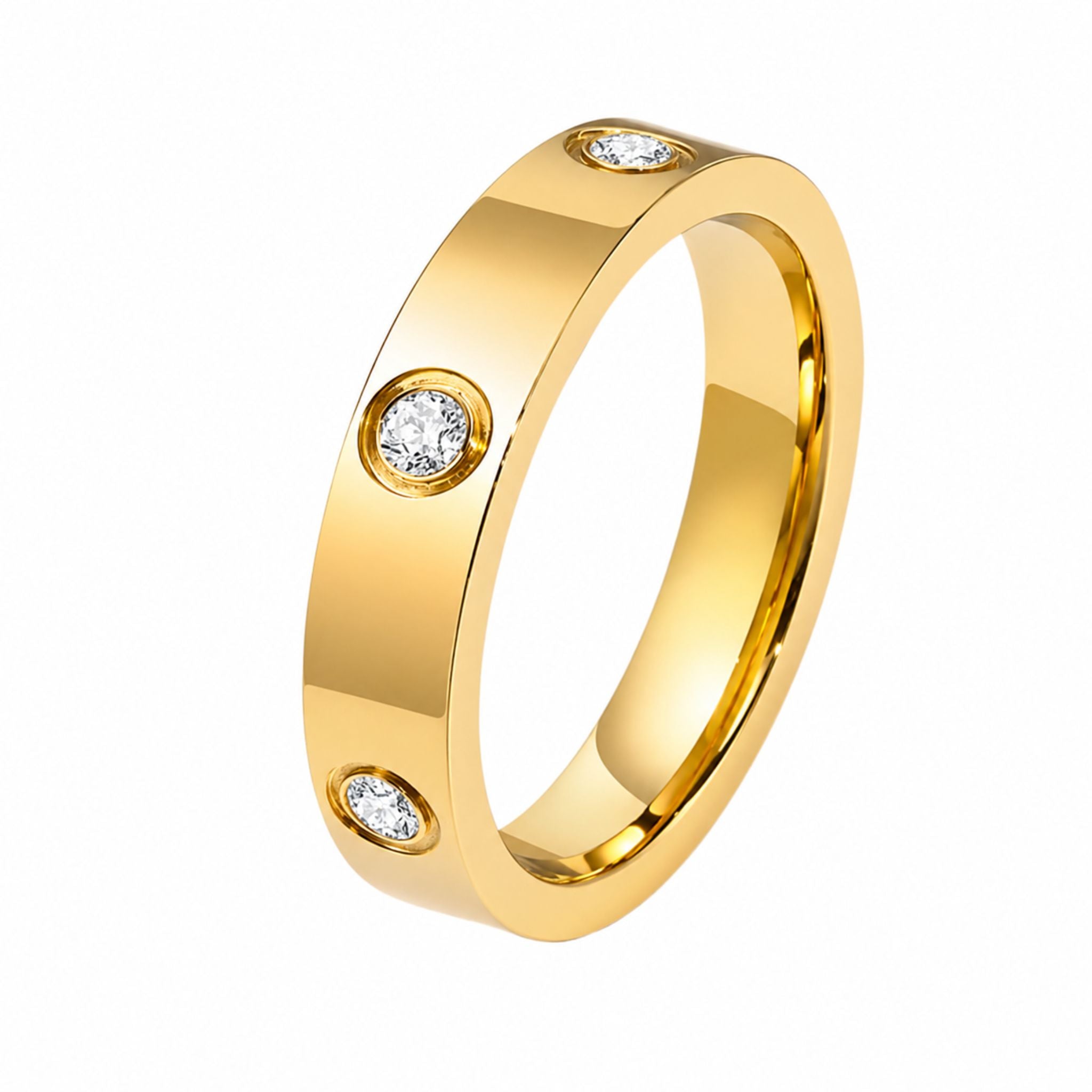 Aura Diamond Ring Gold mit funkelnden Zirkonia-Steinen