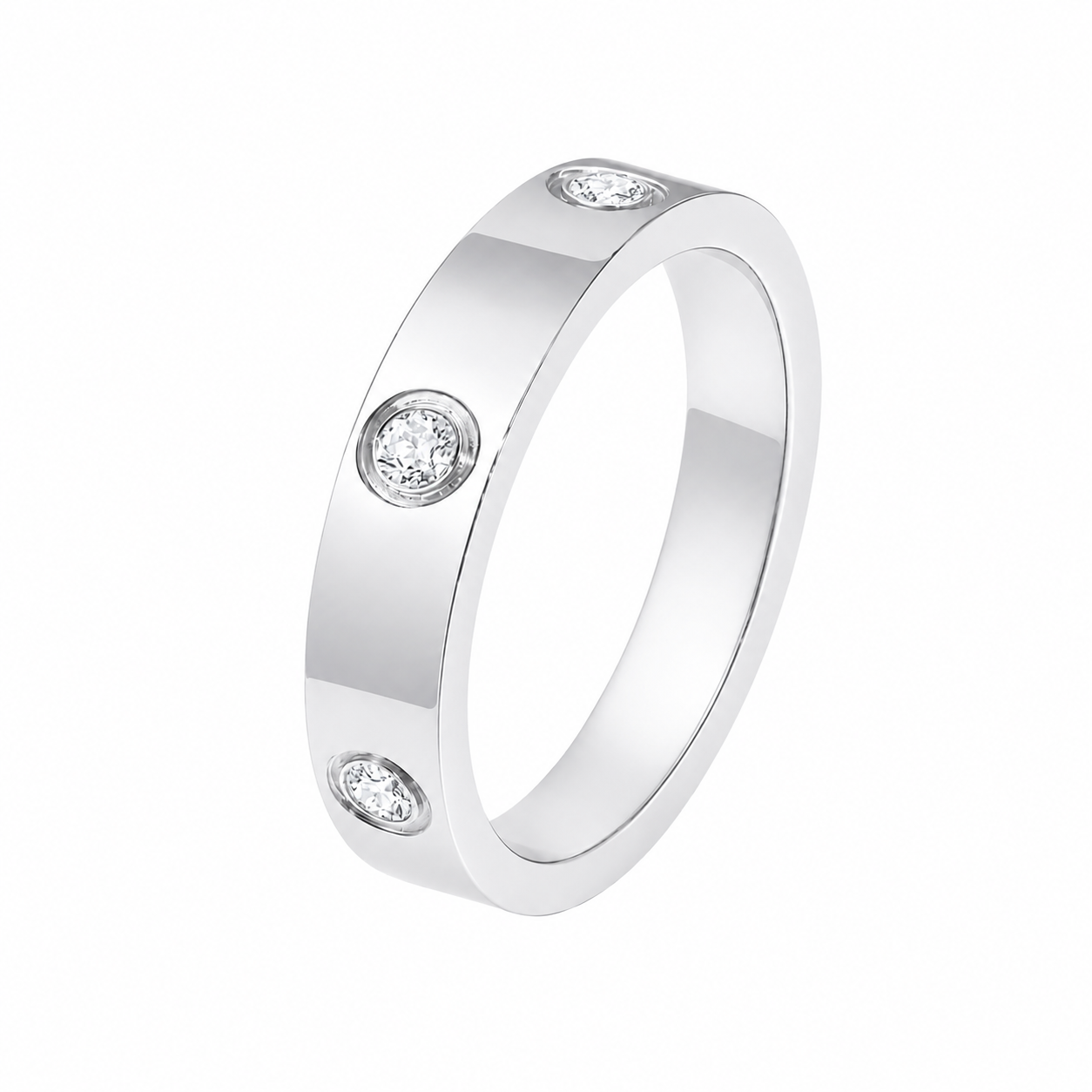 Aura Diamond Ring Silber mit funkelnden Zirkonia-Steinen