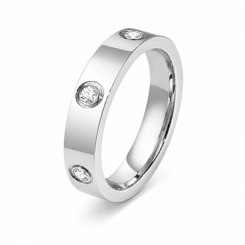 Aura Diamond Ring Silber mit funkelnden Zirkonia-Steinen