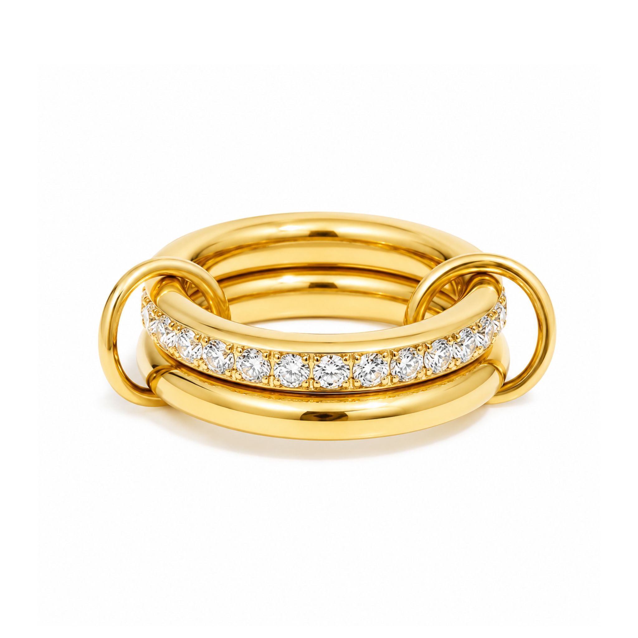 Endless Glow Ring Gold mit Zirkonia und modernem Mehrfachring Design