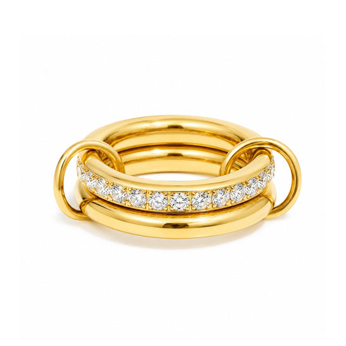 Endless Glow Ring Gold mit Zirkonia und modernem Mehrfachring Design