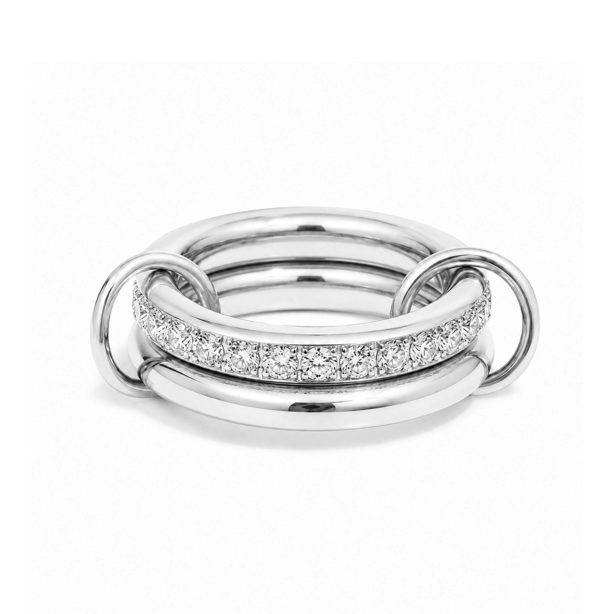 Endless Glow Ring Silber mit Zirkonia und glänzender Ringstruktur