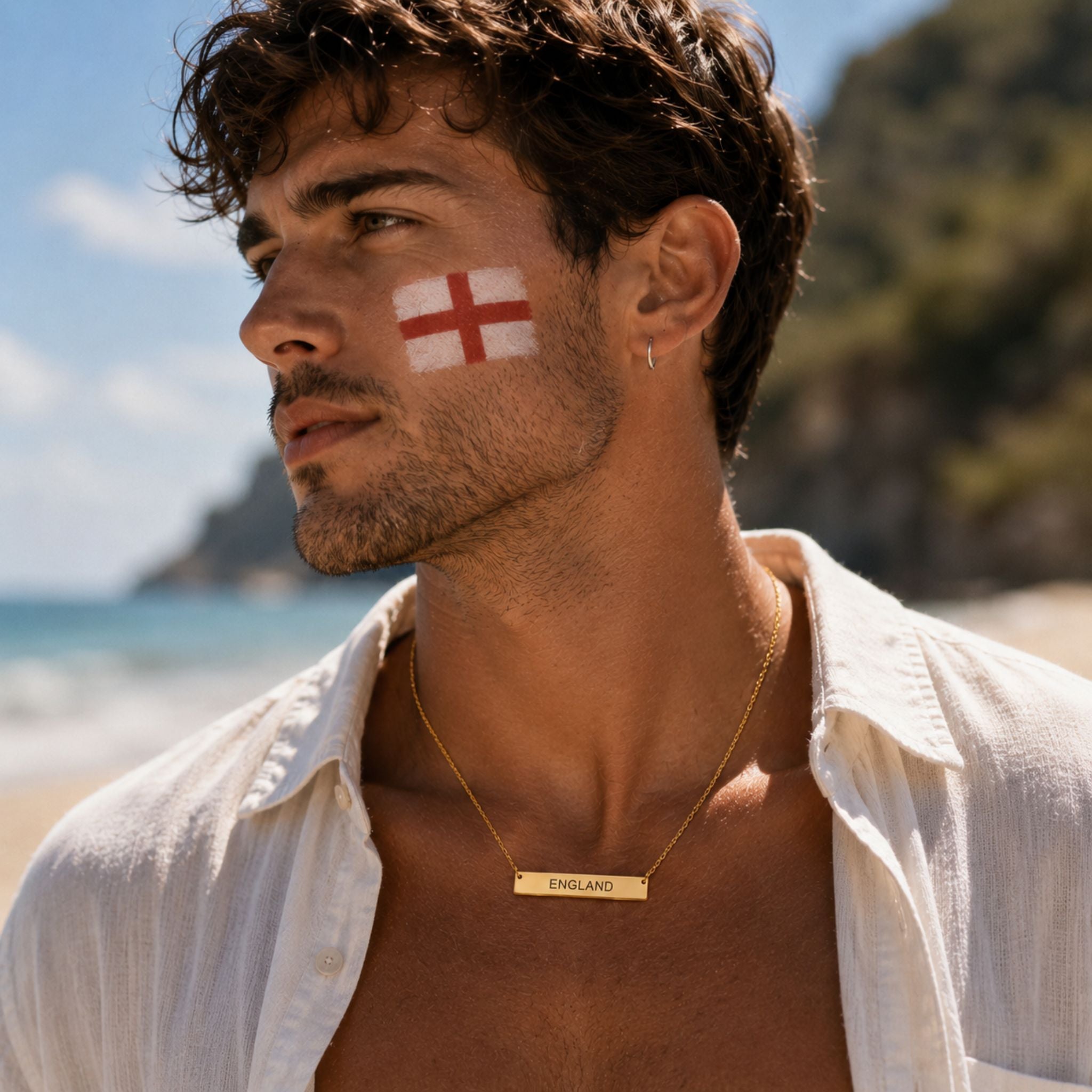 England Länder Kette in Gold für Fans und Reisende