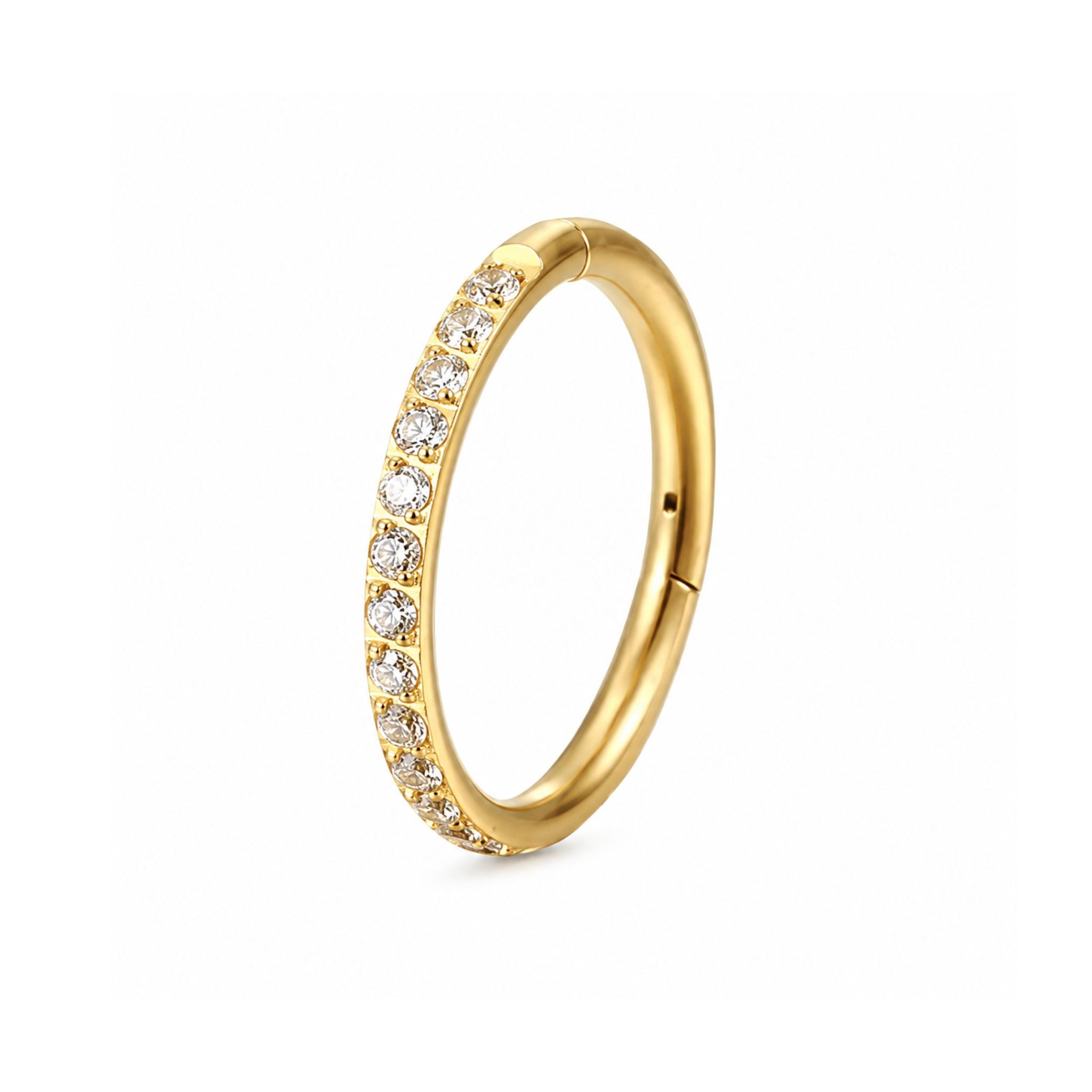 Eternal Glow Piercing Gold aus Titan mit funkelnden Zirkonia Steinen