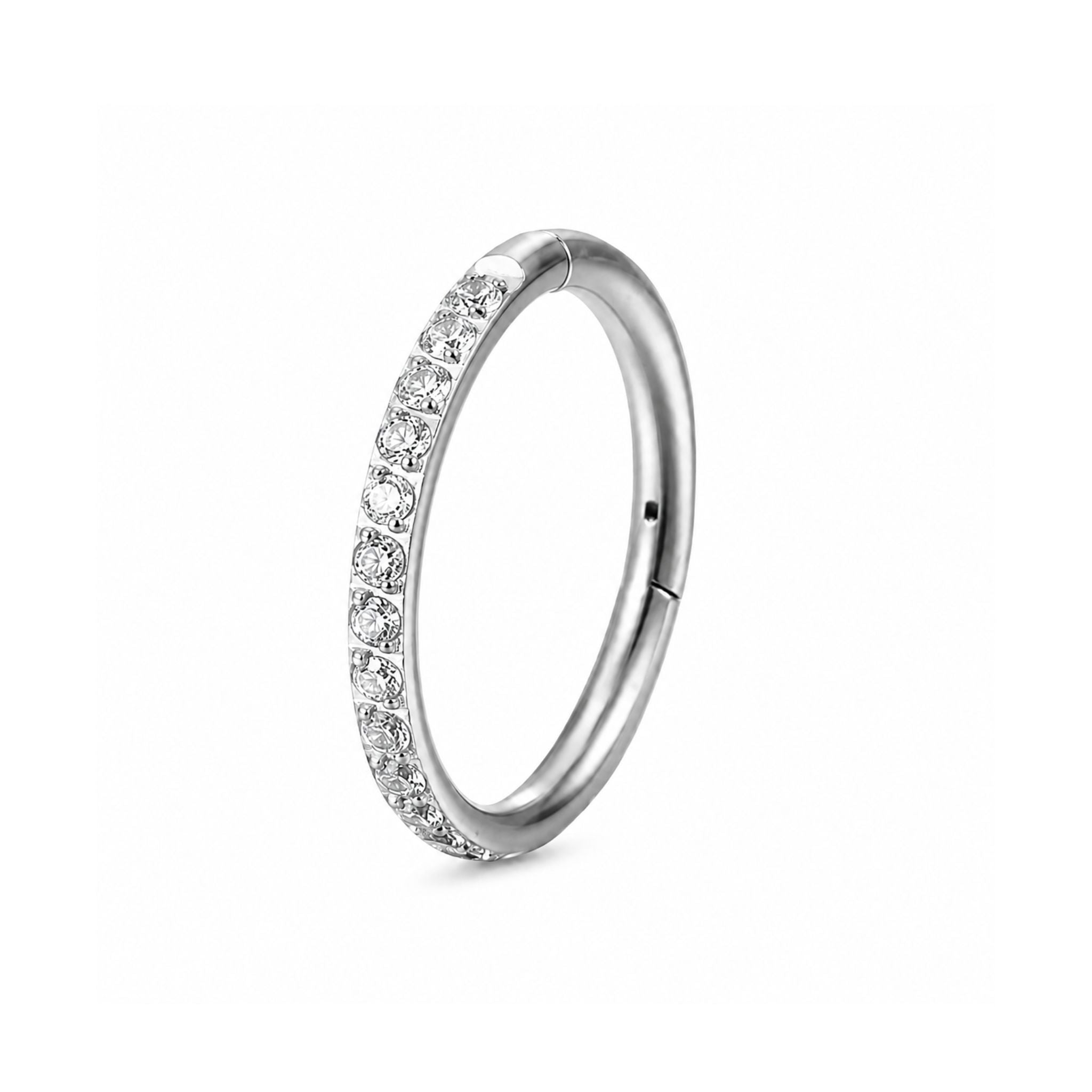 Eternal Glow Piercing Silber aus Titan mit hochwertigen Zirkonia und Nickelfrei