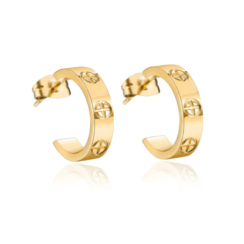 Eternal Screw Ohrringe Gold aus 18K vergoldetem Edelstahl mit ikonischem Schrauben Design