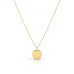 Goldene Coin of Meaning Halskette mit minimalistischem Kreis-Anhänger, zeitloses Schmuckdesign