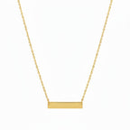 Minimalistische Bar-Halskette mit rechteckigem Anhänger an feiner Kette, modernes Schmuckdesign