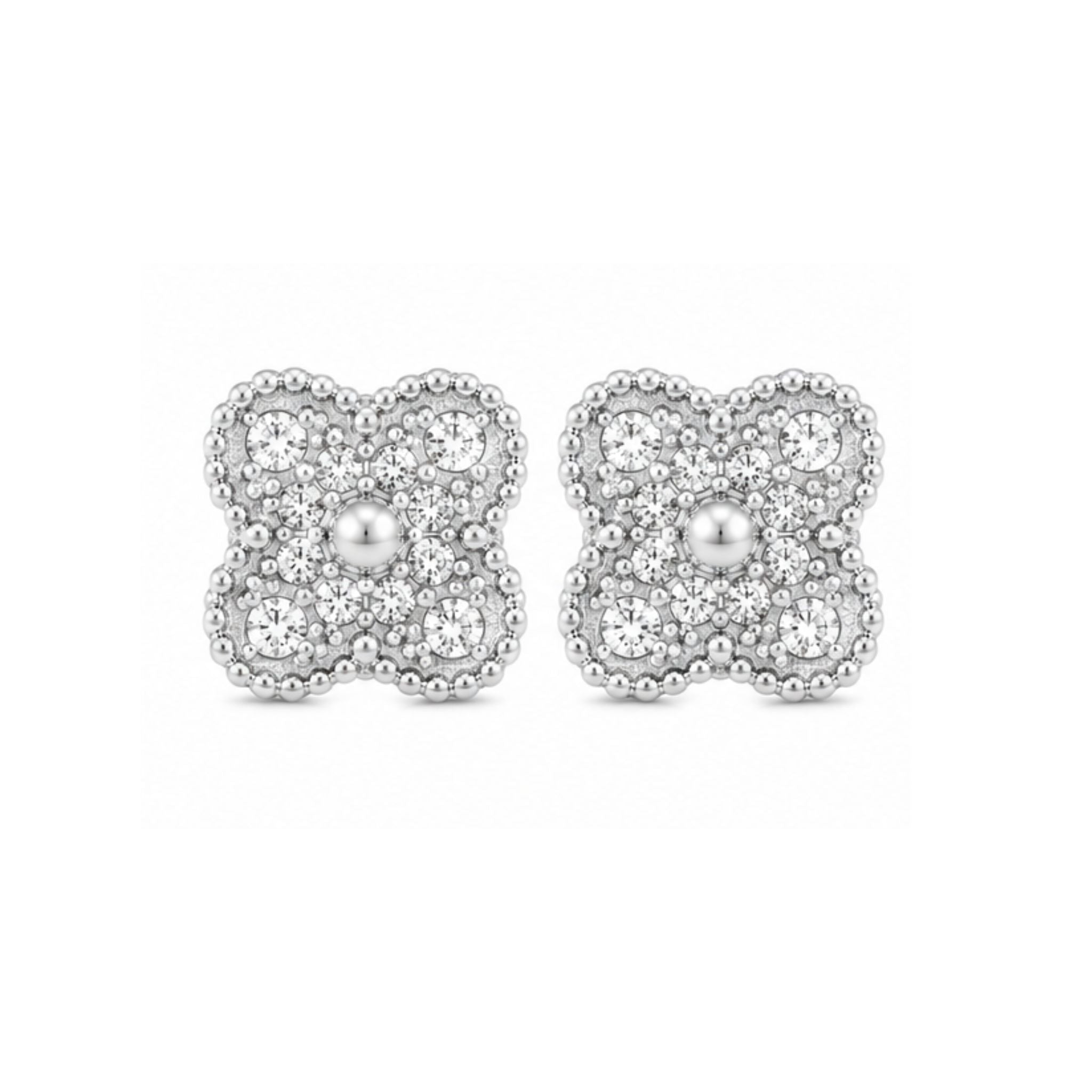 Kleeblatt Ohrringe Silber Damen elegant