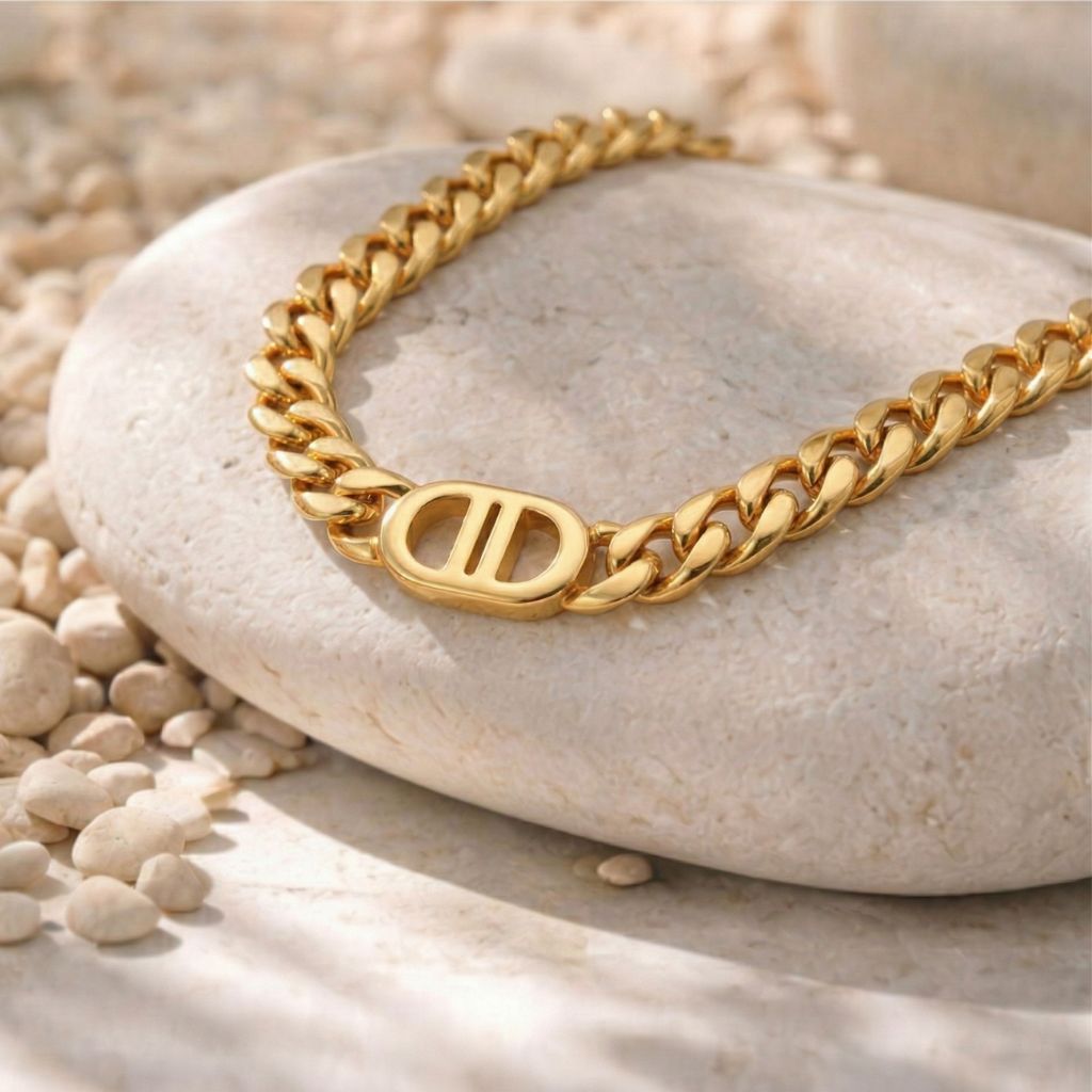 olden Pulse Armband in Gold auf Naturstein – wasserfest, hautfreundlich, kein Abfärben – Damen Schmuck von Selnaura