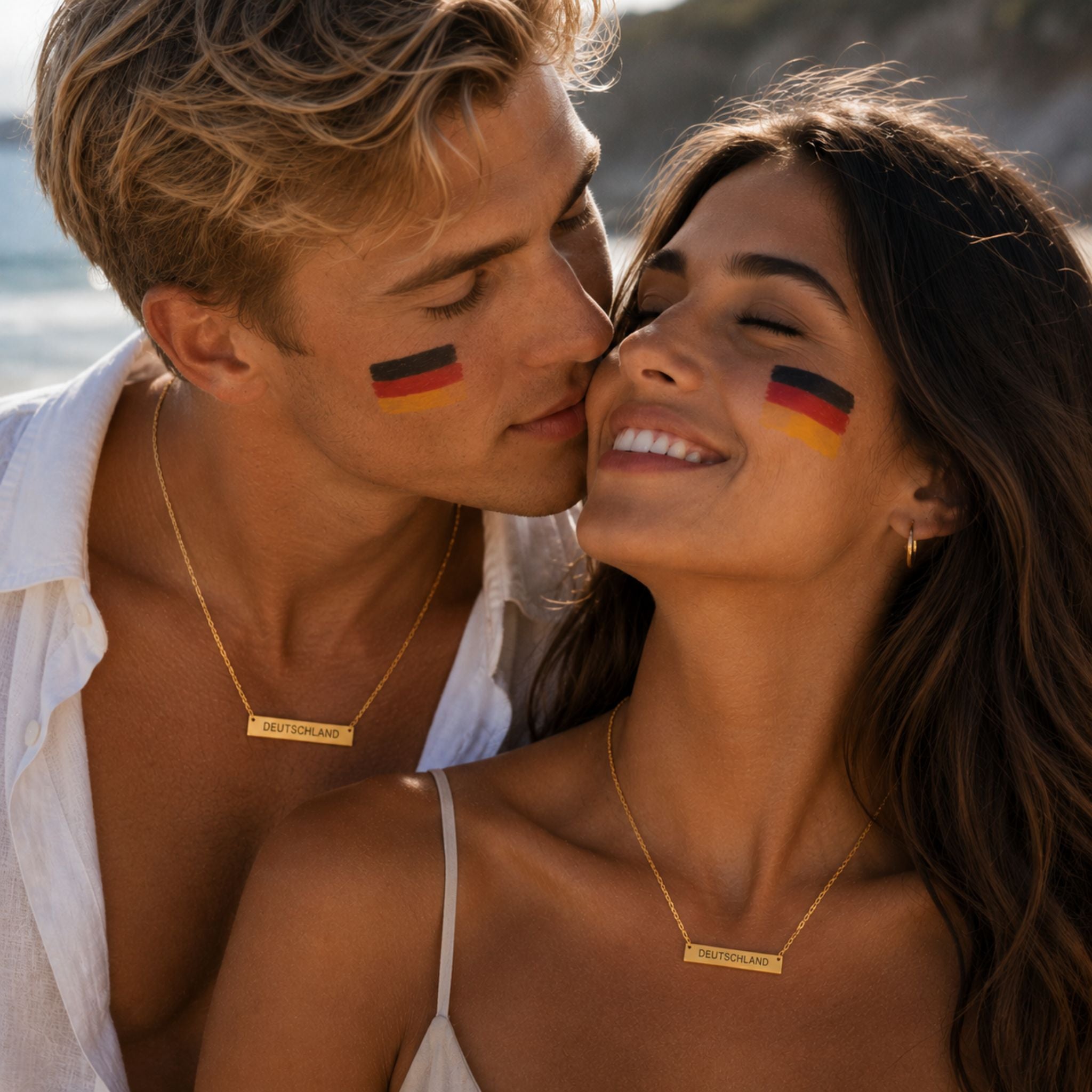 Länder Ketten für Paare mit Deutschland Gravur für die WM