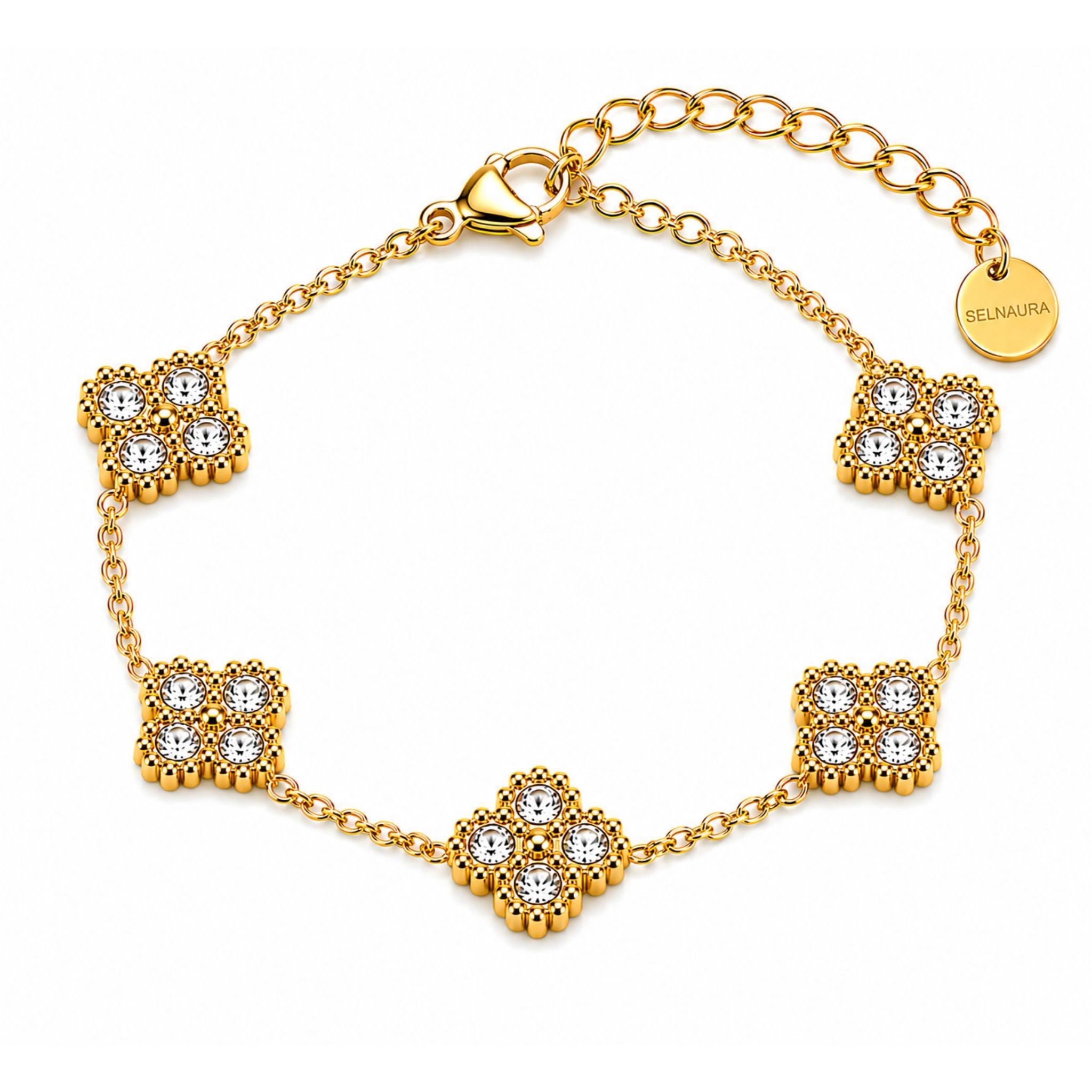 Lumi Clover Armband in Gold mit Zirkonia