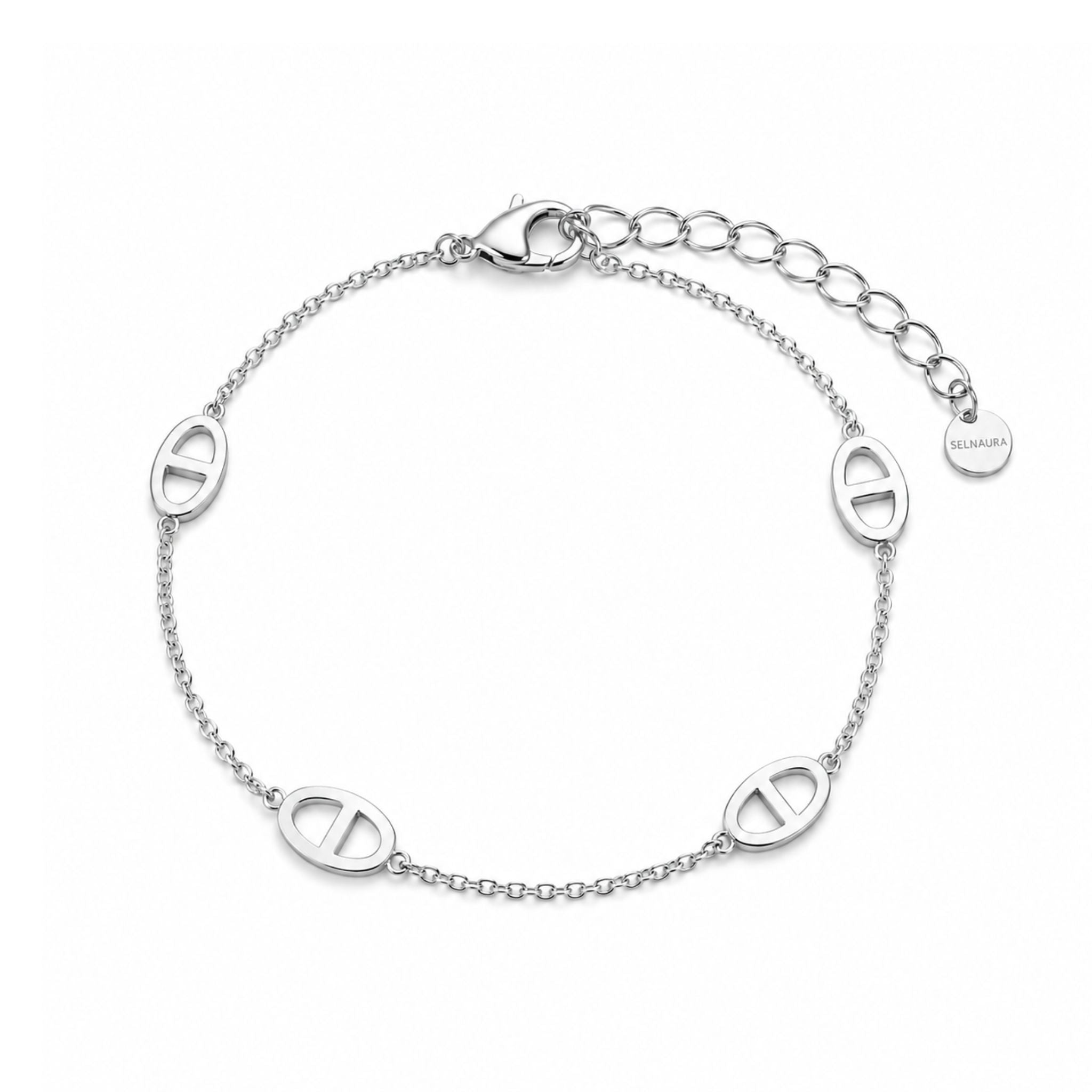 Monaco Armband in Silber mit eleganten ovalen Details