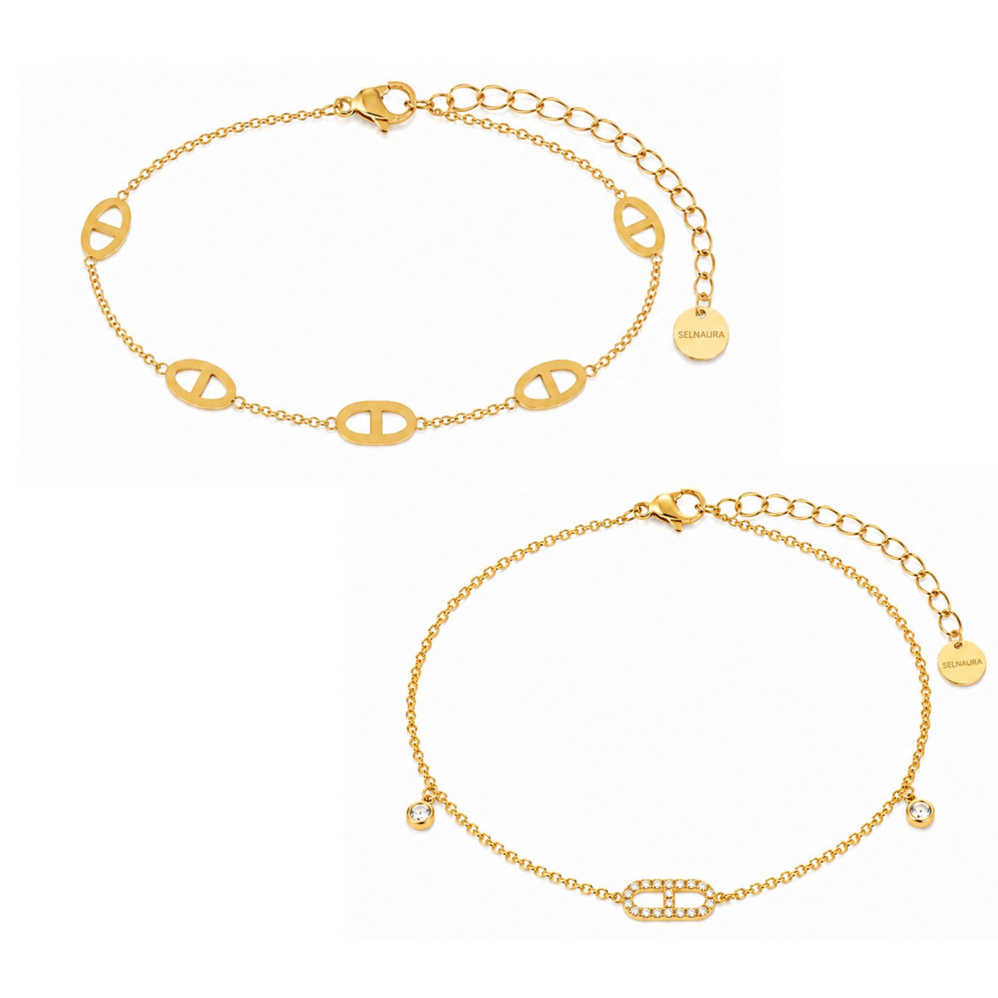 Monaco Schmuckset in Gold mit Armband und Fußkette im eleganten Design