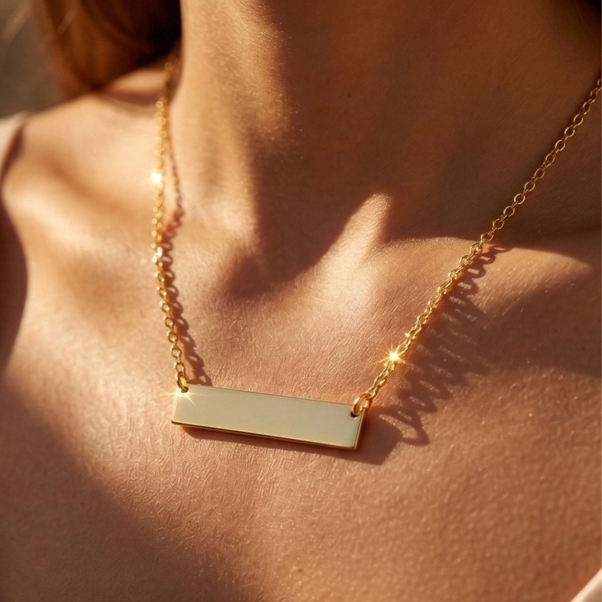 Personalisierbare Memory Kette in Gold - wasserfest, hypoallergen, hautfreundlich und langlebig, hochwertiger Modeschmuck.