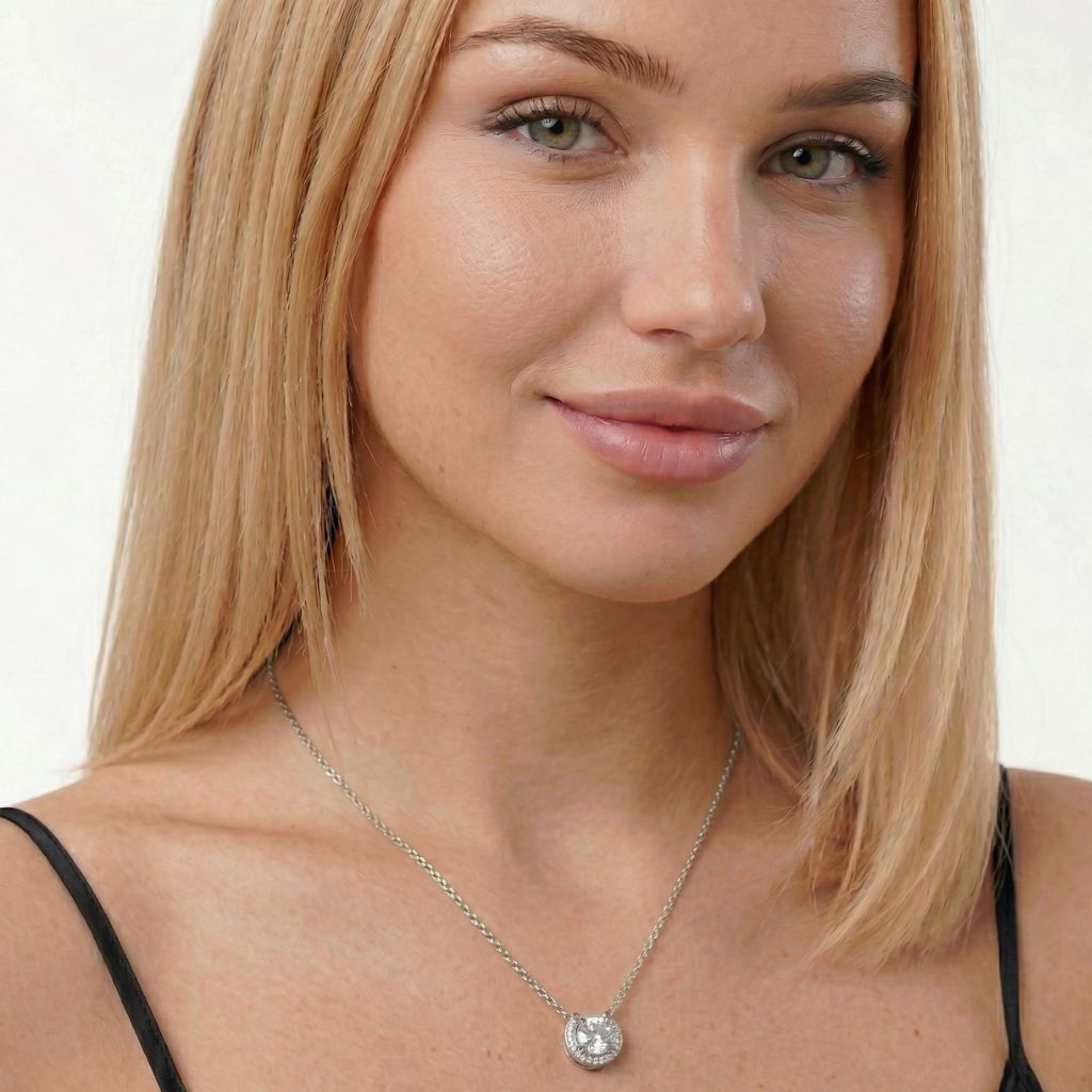 Pure Luck Kette in Silber am Model getragen – wasserfest, hyperallergen, kein Abfärben – Damen Schmuck von Selnaura