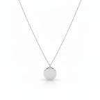 Silberne Coin of Meaning Halskette mit schlichtem Kreis-Anhänger, zeitloser Unisex-Schmuck