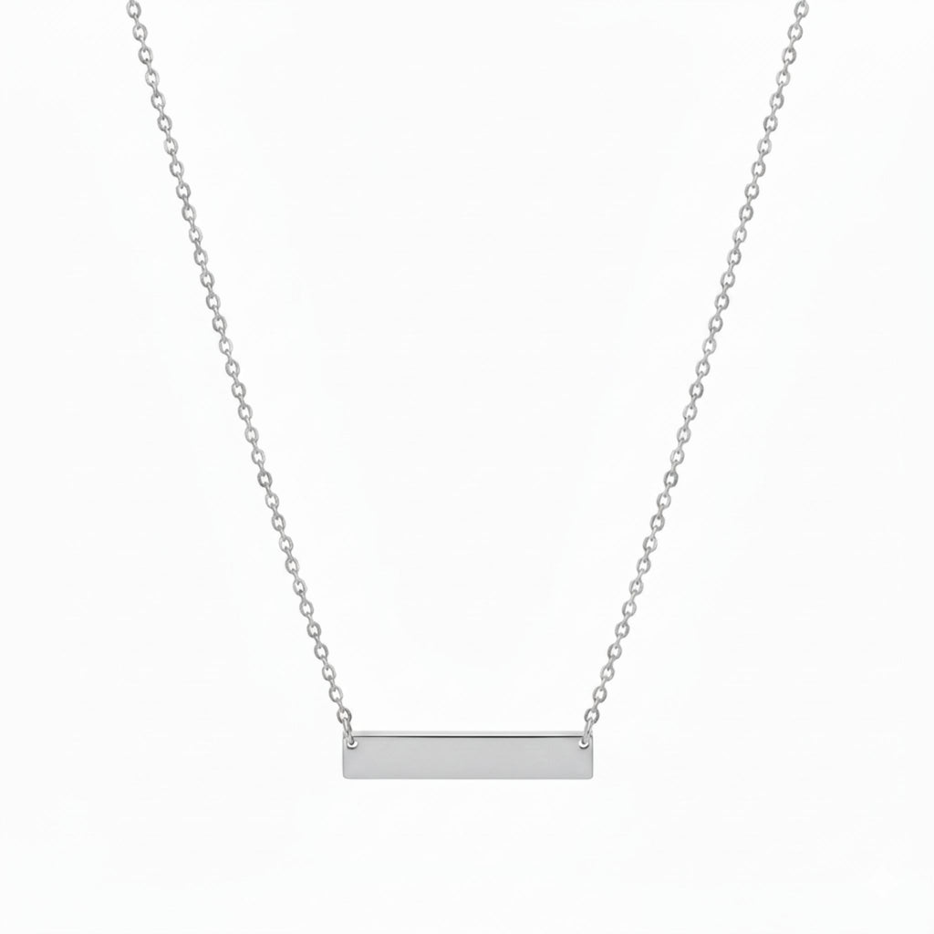 Schlichte Bar-Halskette mit glattem Rechteck-Anhänger, zeitloser minimalistischer Schmuck