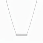 Schlichte Bar-Halskette mit glattem Rechteck-Anhänger, zeitloser minimalistischer Schmuck