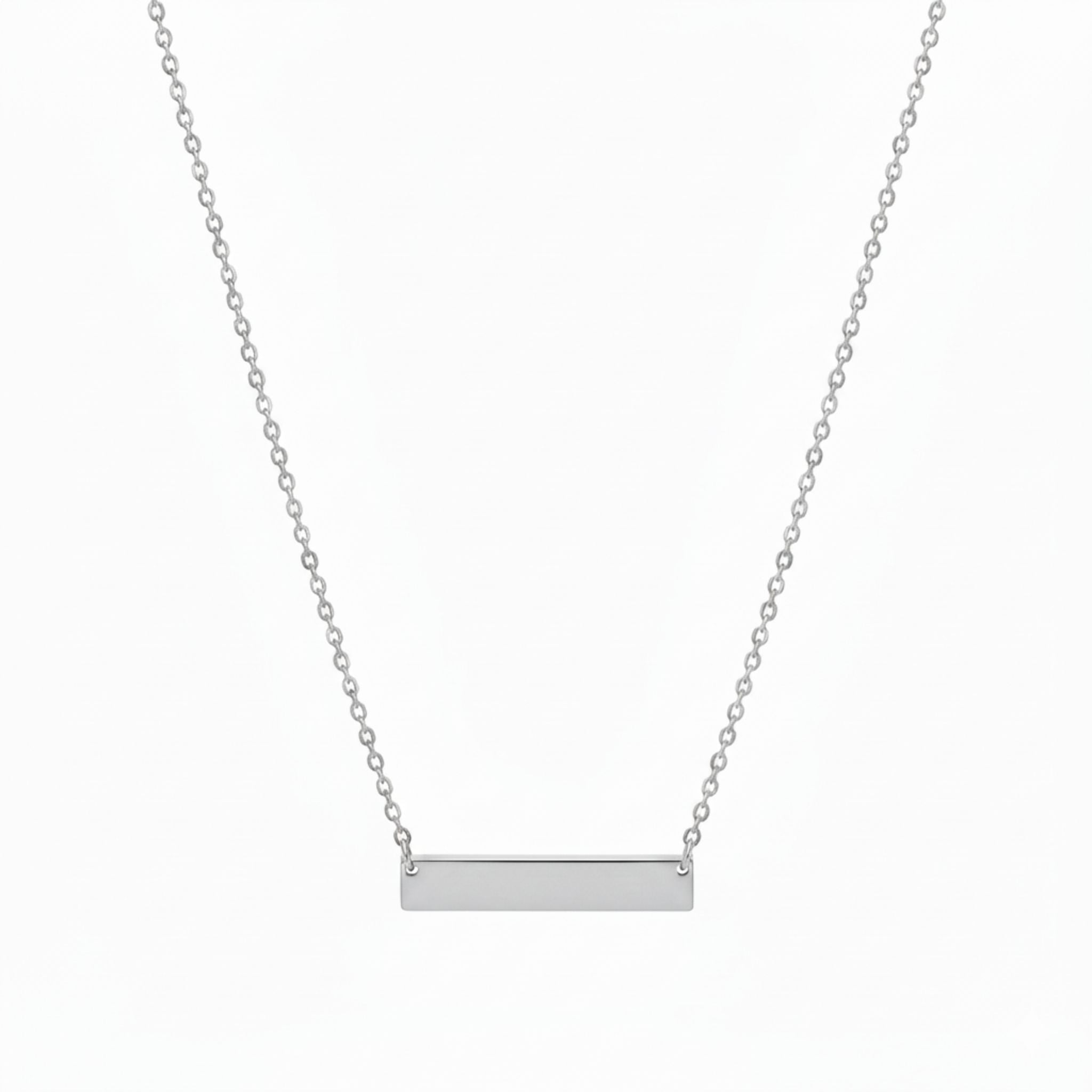 Schlichte Bar-Halskette mit glattem Rechteck-Anhänger, zeitloser minimalistischer Schmuck