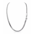 Silberne Urban Chain Halskette mit flacher Panzerkette im modernen Stil