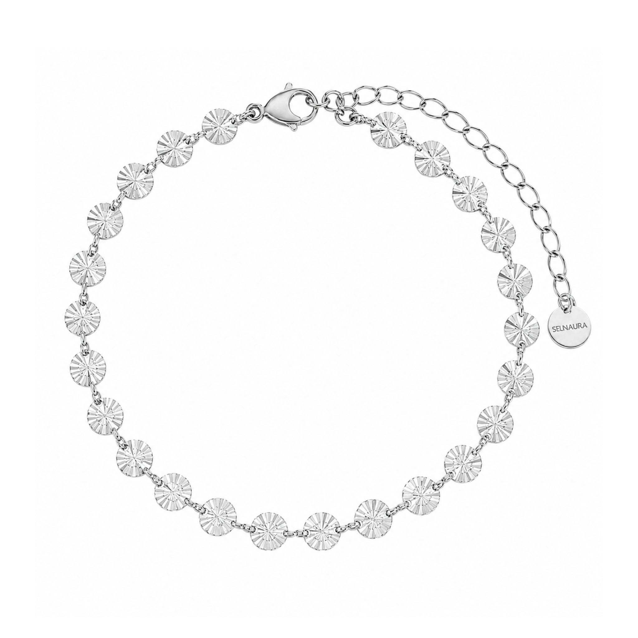 Silbernes Soleil Armband aus hochwertigem Edelstahl mit strukturierter Oberfläche