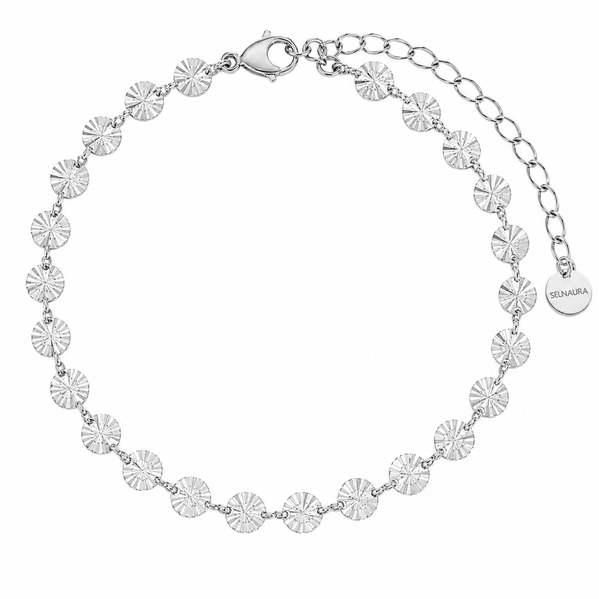 Silbernes Soleil Armband aus hochwertigem Edelstahl mit strukturierter Oberfläche